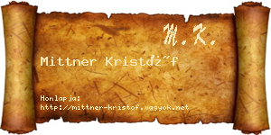 Mittner Kristóf névjegykártya